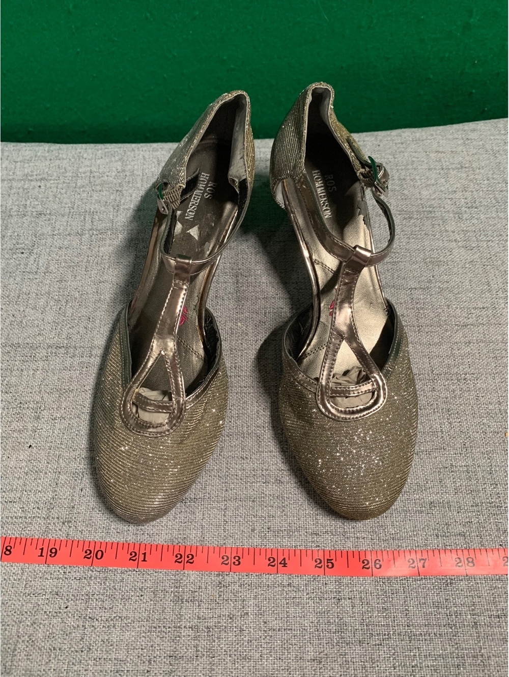 Ros Hommerson metallic Mary Jane heels